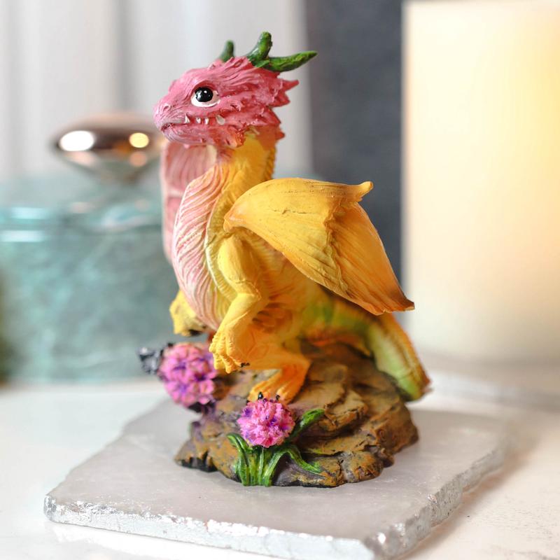 Colorful Fruits Vegetables Yellow Onion Dragon Figurine Fairy Garden Decor