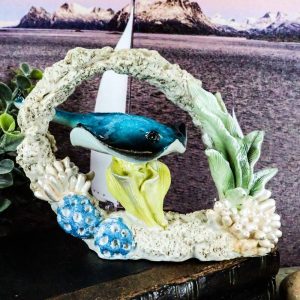 Ebros Nautical Sea Ray Stingray Fish Swimming By Coral Reef Decorative Statue