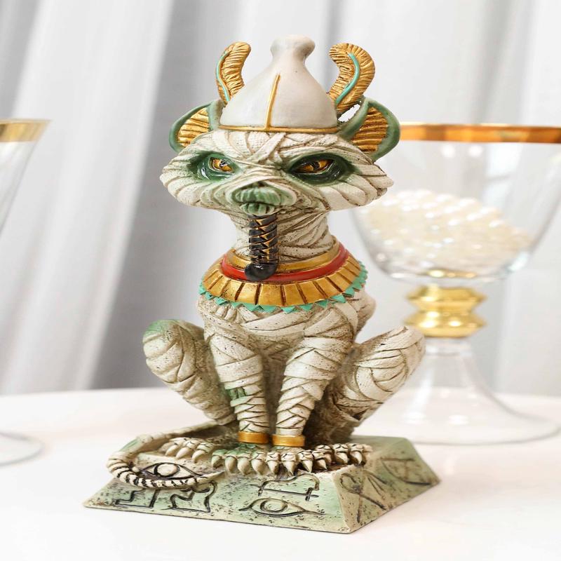 Egyptian God Of The Dead And Rebirth Osiris Mummy On Hieroglyphic Base Statue