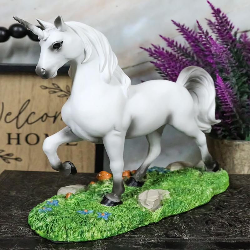 Enchanted Forest Glade Strolling Unicorn Figurine Decorative Statue 6.75"Long