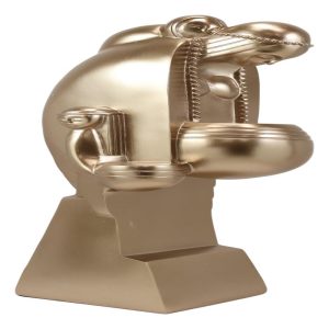 Golden Frank Lloyd Wright Native American Indian Nakoma Curvilinear Statue 12"H