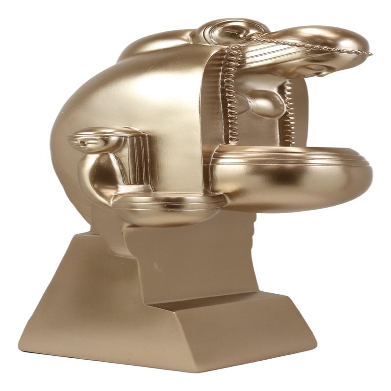 Golden Frank Lloyd Wright Native American Indian Nakoma Curvilinear Statue 12"H