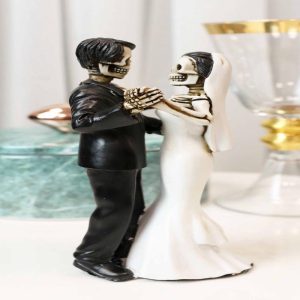 Love Never Dies Day Of The Dead Wedding Dance Skeletons Groom And Bride Figurine