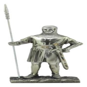 Medieval Holy Roman Empire Crusader Pikeman Statue Suit Of Armor Halberdier