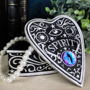 Ouija Spirit Board With Glass Evil Eye Heart Decorative Jewelry Box Figurine