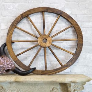 Oversized 31" Vintage Rustic Round Wood Cartwheel Wagon Wheel Wall Decor Plaque