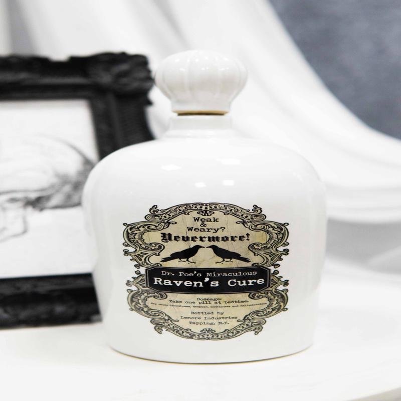 Ceramic Witchcraft Mad Doctor Nevermore Ravens Cure Dr Poe Miracle Potion Bottle