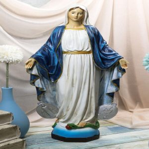 Ebros Catholic Church Our Lady of Grace With Miraculous Medal Figurine 16" Tall