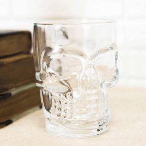 Ebros Day of The Dead Grinning Skull Cranium Novelty Glass Mug W/ Bone Handle
