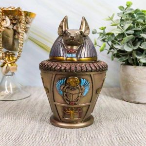 Ebros Egyptian Gods And Deities Duamutef Canopic Jar 5.75"H Four Sons Of Horus