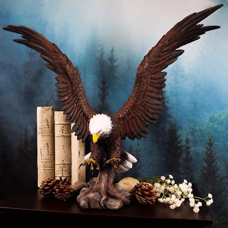 Ebros Large Rocky Mountain Bald Eagle Descending on Prey Statue Decor Figurine