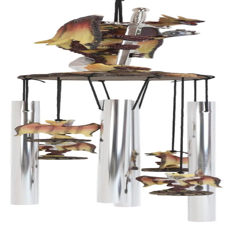 Excalibur Sword Fire Night Dragon Resonant Relaxing Wind Chime Garden Patio