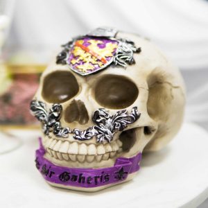 King Arthur And Roundtable Knights Sir Gaheris Orkney Coat Of Arms Skull Statue