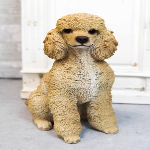 Large Realistic Groomed Brown Poodle Statue 18.5"H Animal Pet Pal Poodles Dog