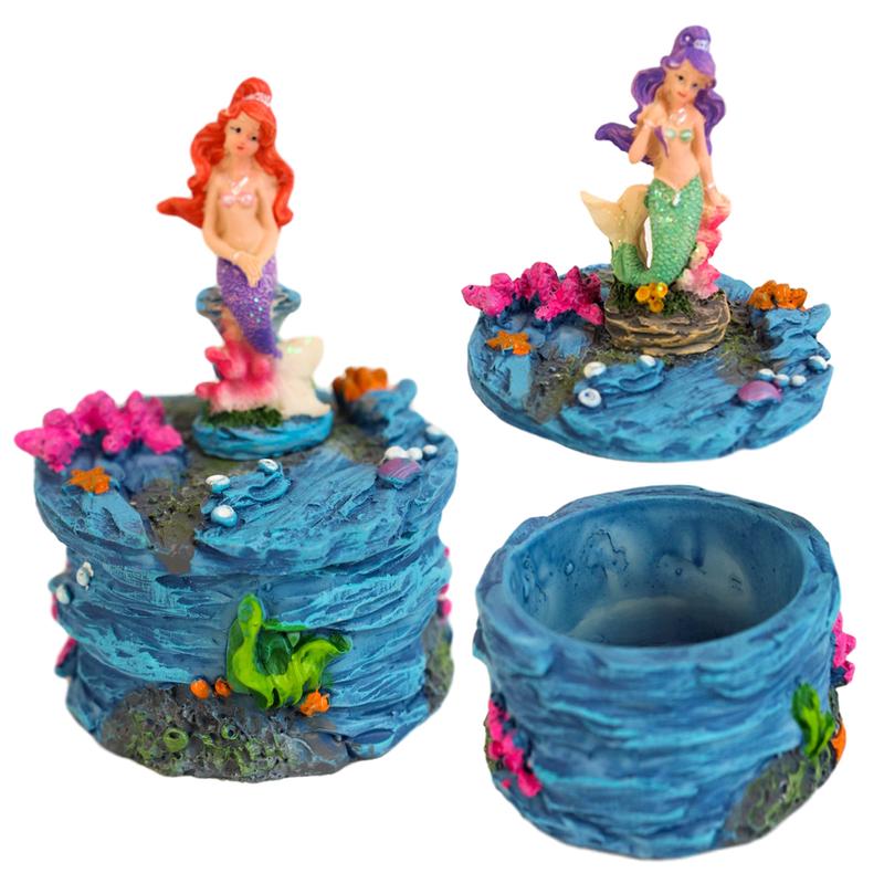 Mermaid Mergirl Sisters Sitting On Rock By Corals Mini Decorative Boxes Set Of 2