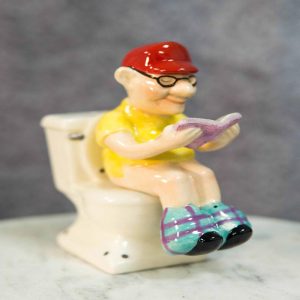 Reading Old Grandpa With Pants Down On Toilet Seat Salt And Pepper Shakers Set