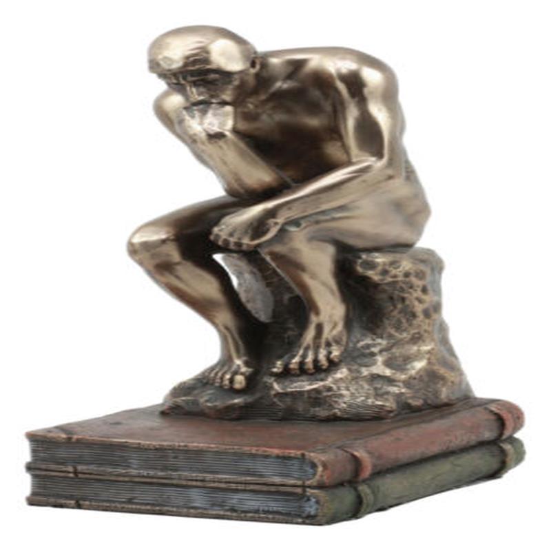 Auguste Rodin Le Penseur The Thinker Sitting On Books Statue The Poet Figurine