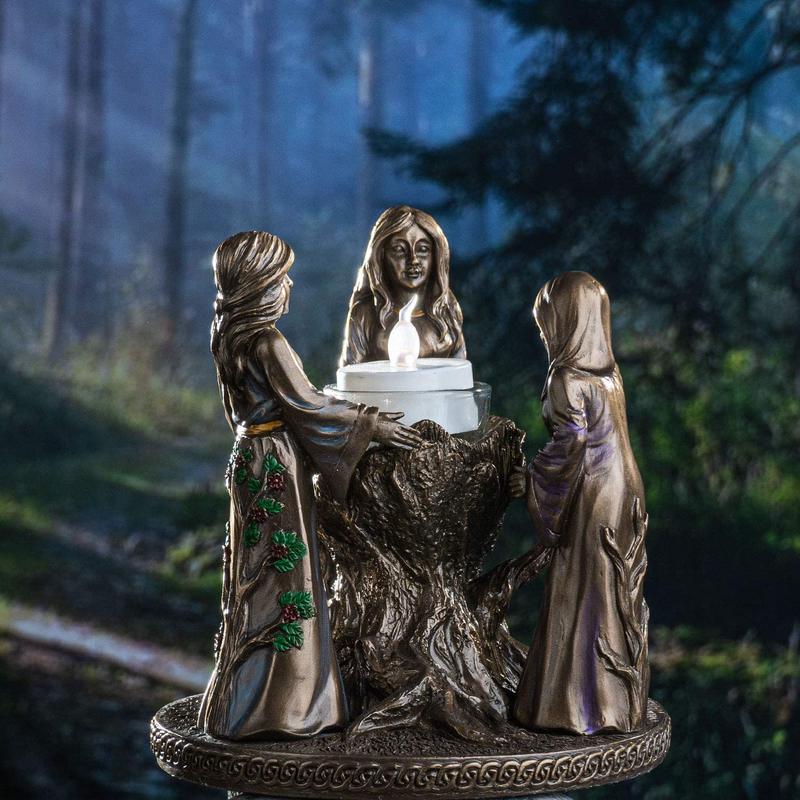 Ebros Triple Goddess Mother Maiden Crone Candle Holder Home Decor Figurine