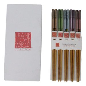 5 Pairs Of Tree Of Life Martin House Frank Wright Ridged Wooden Chopsticks Set