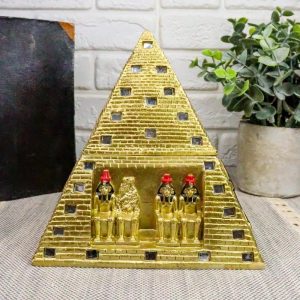 Ebros Egyptian Mirror Pyramid Eye of Horus Hinged Jewelry Box Figurine Statue
