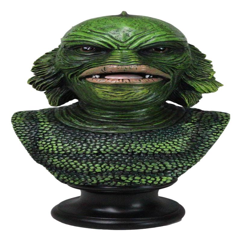 Green Horror Gill-Man Black Lagoon Swamp Monster Creature Head Bust Figurine