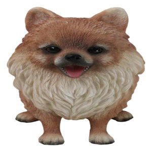 Lifelike Adorable Pet Pal Sitting Pomeranian Spitz Puppy Dog Figurine 6"H