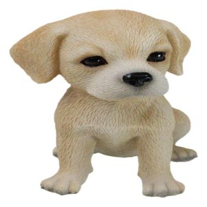 Realistic Sitting Adorable Fawn Labrador Puppy Figurine 5.5" Tall Pet Pal Dog