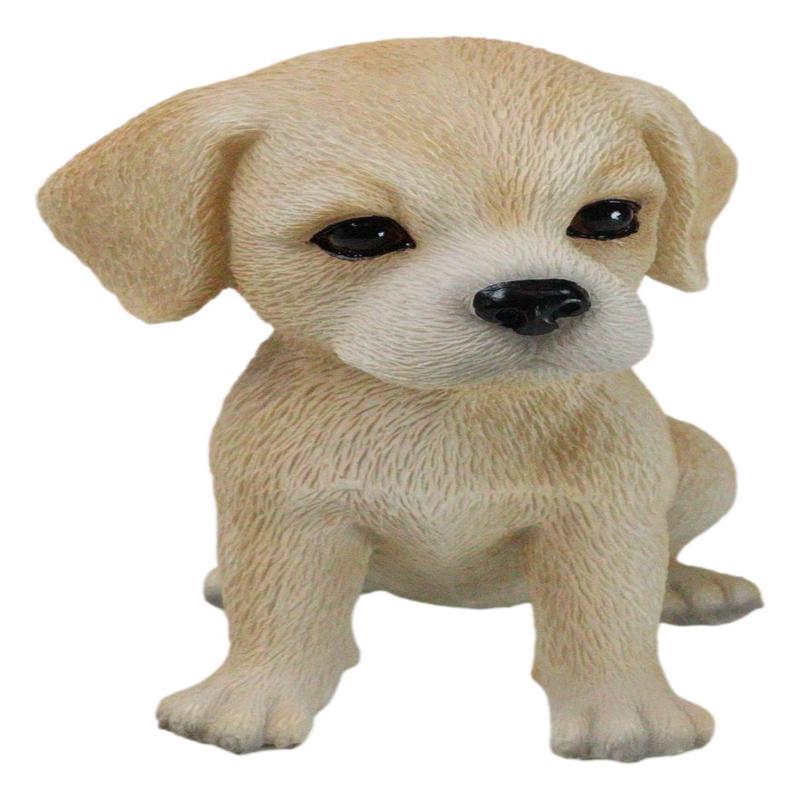 Realistic Sitting Adorable Fawn Labrador Puppy Figurine 5.5" Tall Pet Pal Dog