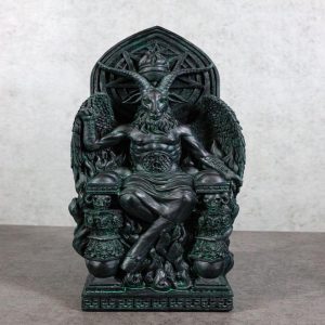 Sabbatic Goat Idol Baphomet Seated On Hell Pentagram Throne Home Decor Statue
