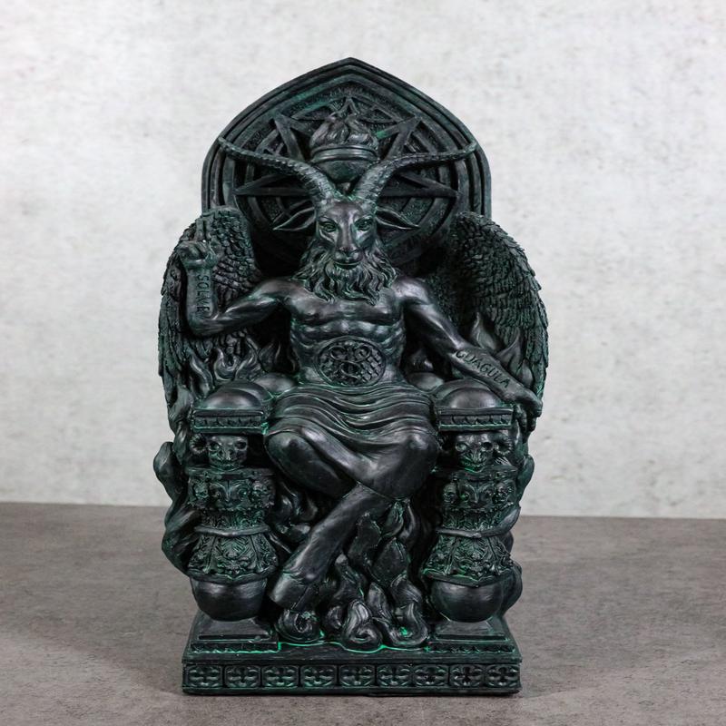 Sabbatic Goat Idol Baphomet Seated On Hell Pentagram Throne Home Decor Statue