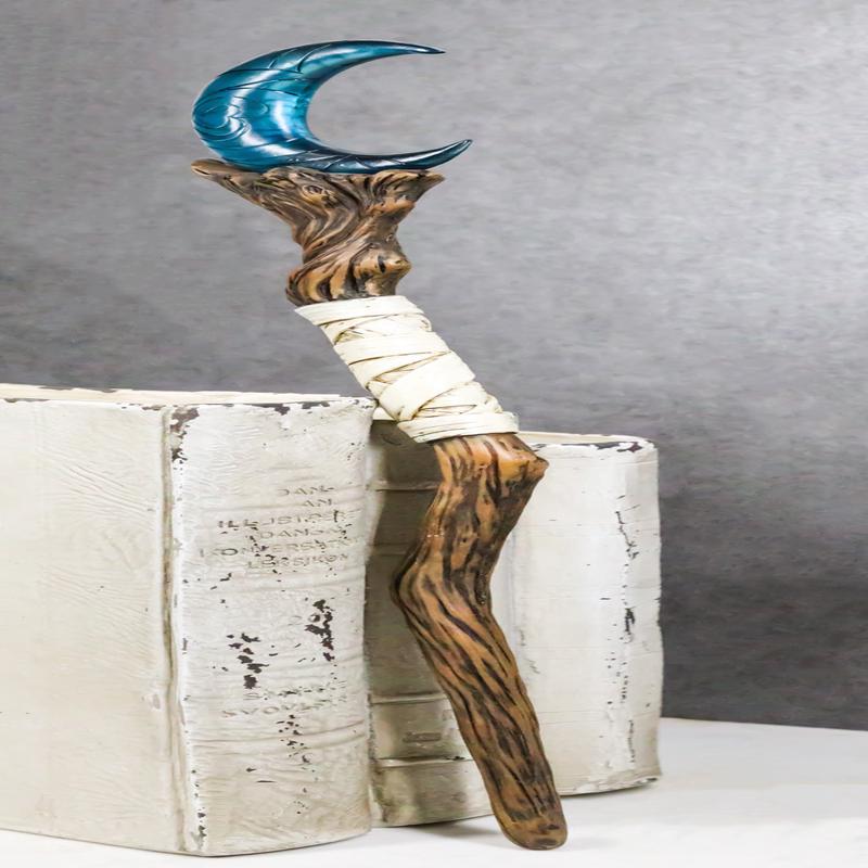 Wicca Witchcraft Sorcerers Fantasy Crescent Moon Dendritic Branch Magic Wand