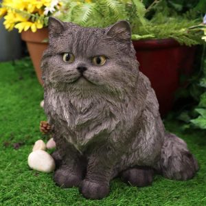 Ebros 12"H Realistic Animal Persian Cat Kitten Collectible Home Decor Figurine