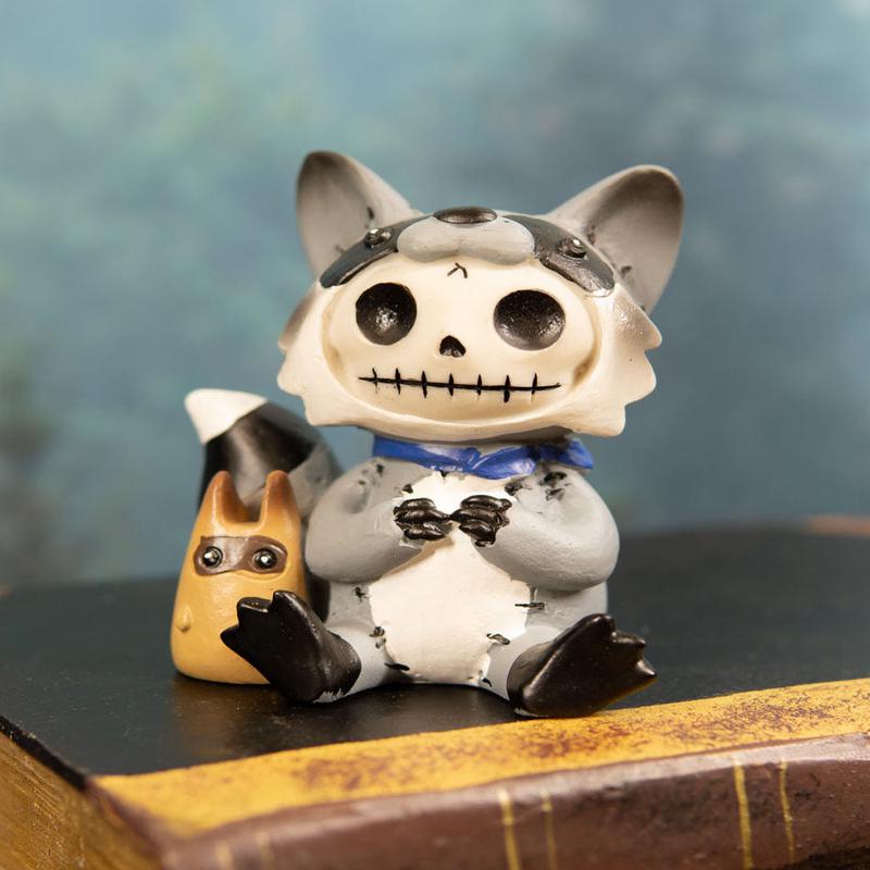 Ebros Furrybones Bandit The Raccoon Voodoo Stitched Skeleton Figurine 3"H