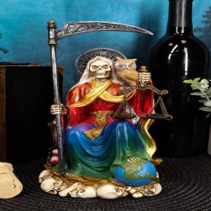 Ebros Rainbow Robe All Powerful Holy Death Santa Muerte Day of The Dead Figurine