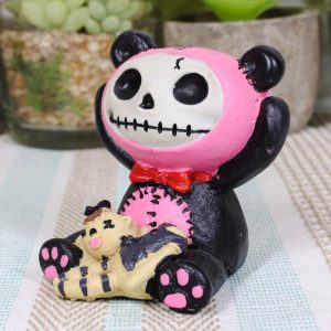 Furrybones Black and Pink Panda Pandie Voodoo Skeleton Monster Ornament Figurine