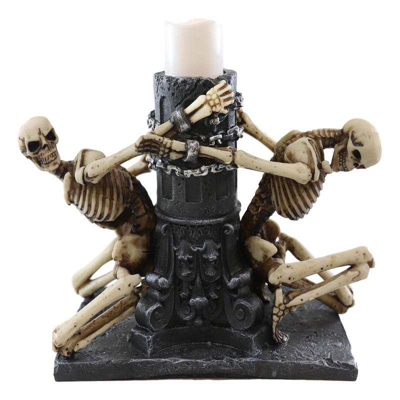 Love Never Dies Dungeon Chained Forbidden Lovers Couples Skeleton Figurine