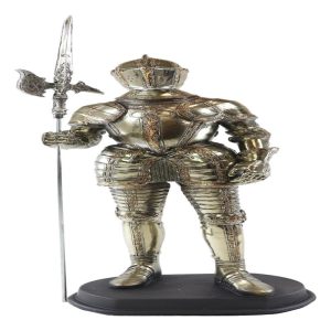 Medieval Fleur De Lis French Halberdier Pikeman Knight In Suit Of Armor Statue