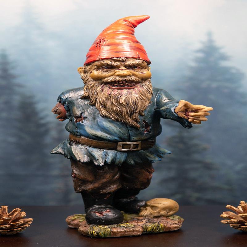 Walking Dead Standing Zombie Gnome With Severed Hand Garden Statue 11.5" High