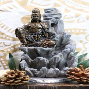 Ebros Bodhisattva Kuan Yin Buddha Backflow Incense Burner Statue 7.5"H