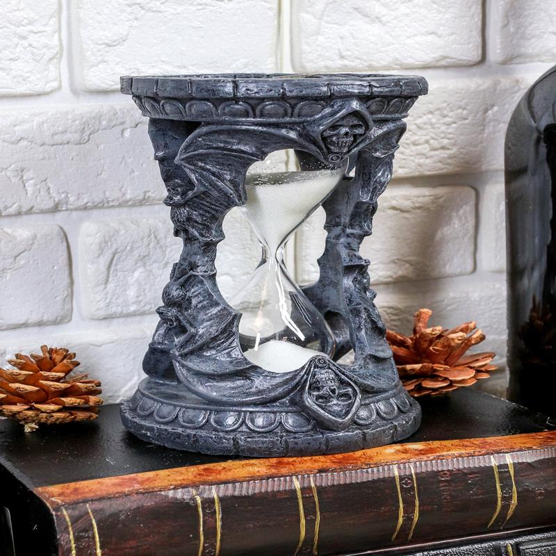 Ebros Time Waits For No Man Grim Reaper Vampire Bats Invertible Sand Timer Figurine