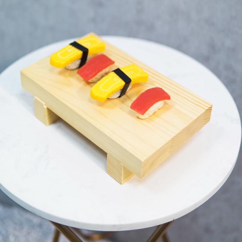 Japanese Korean Cuisine Sushi Kimbap Geta Bamboo Wood Serving Plate Tray 9.5"L