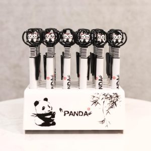 Pack Of 24 Panda Bear Cubs On Swing White Ballpoint Ball Black Ink Pens W/ Base