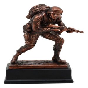 Patriotic Marine Cadet Statue With Base 10"H Ground Combat Rifle Special Force