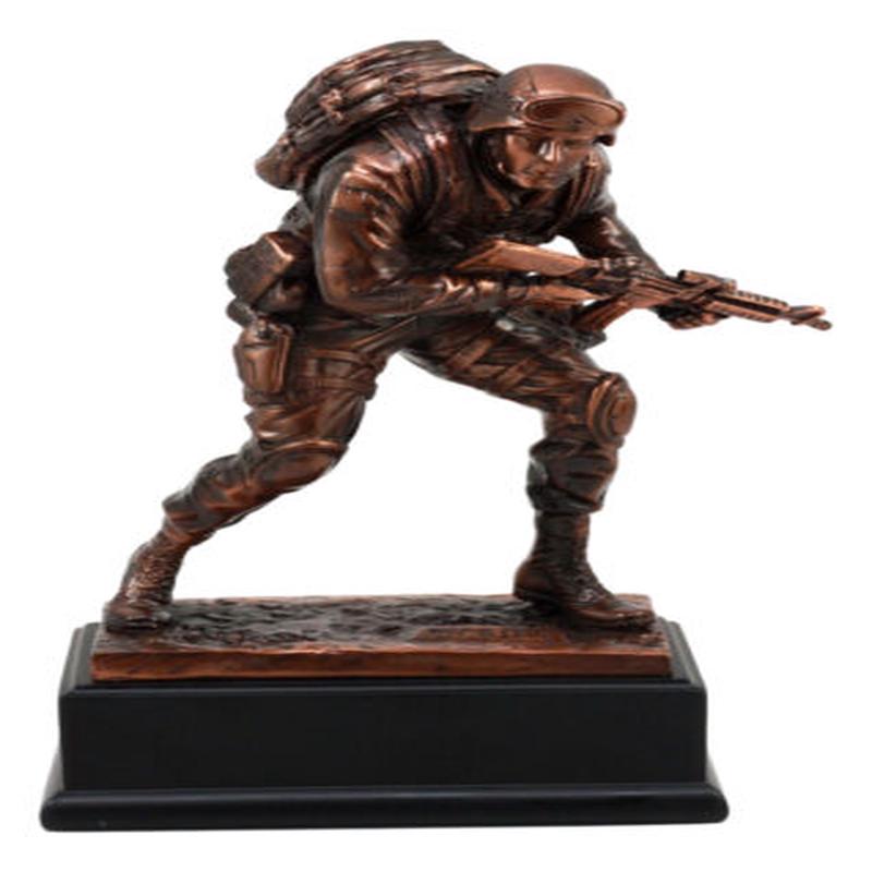 Patriotic Marine Cadet Statue With Base 10"H Ground Combat Rifle Special Force