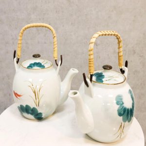 Set Of 2 Feng Shui Yin Yang Koi Fish Pair In Pond Ceramic Tea Pot 38oz Teapots