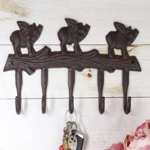 Ebros Cast Iron Country 3 Angel Winged Pigs Hog Heavens 5 Peg Wall Coat Hooks Hangers