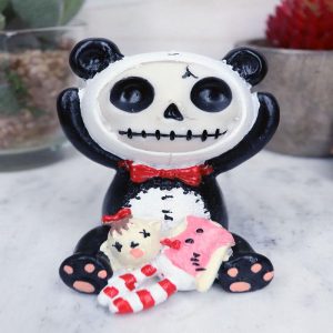 Ebros Furry Bones Panda Figurine 2.5"H Adorable Voodoo Skeleton Furrybones Pandie