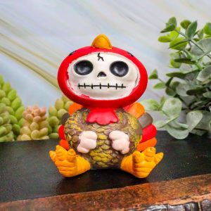 Ebros Furry Bones Pumpkin The Thanksgiving Turkey Gobbler Skeleton Figurine