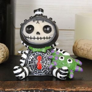 Ebros Furrybones Black Itsy Bitsy Webster Spider Skeleton Figurine Small Furry Bones
