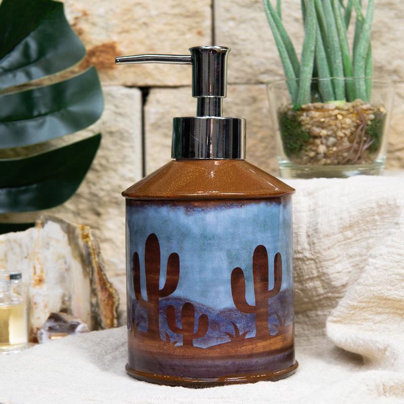 Ebros Rustic Southwestern Desert Cactus Arizona Liquid Soap Or Lotion Pump Dispenser